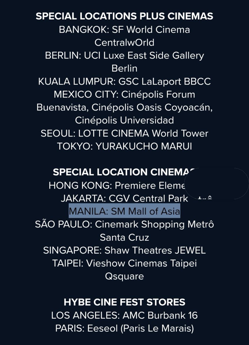 eomcoertis's tweet photo. UY PILIPINS INCLUDED and SPECIAL LOCATION CINEMAS?!?!?! FR? https://t.co/jv7HcPUrea
