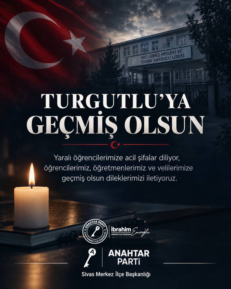 apartisivasm's tweet photo. Manisa’nın Turgutlu ilçesinde meydana gelen silahlı saldırıyı üzüntüyle öğrendik.

Yaralanan vatandaşlarımıza acil şifalar diliyor, milletimizin huzur ve güvenliğini tehdit eden şiddetin bir daha yaşanmamasını temenni ediyoruz. 

#Manisa https://t.co/nQWrxPe5wW