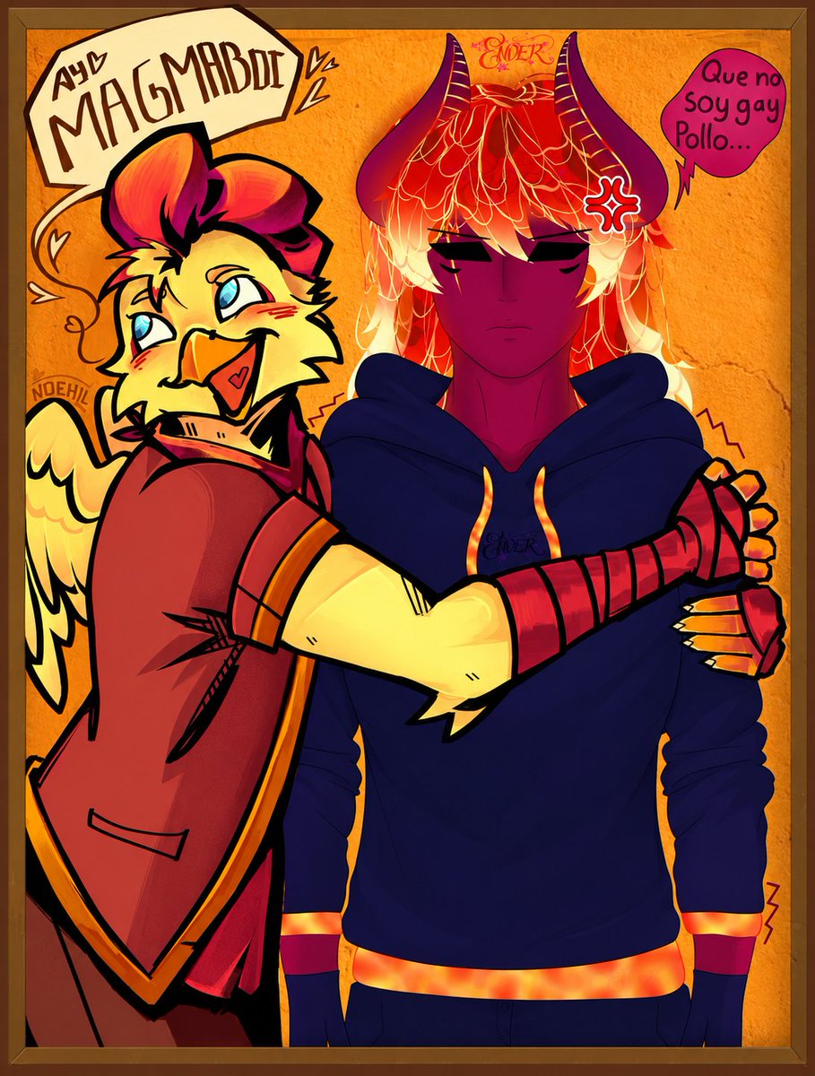 End3r_271's tweet photo. Holiiii colab con @N0eisnotfurry 
[ queríamos hacer un dibujo de un ship no tan común y salió esmegma x pollo rico ]
.
.
.
#MagmaBoiFanart #PolloFanArt https://t.co/mas1v28JFJ