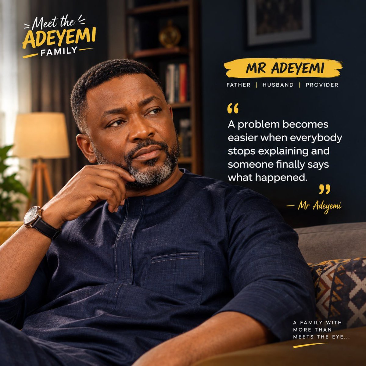 ArtsInkem's tweet photo. **Meet the Adeyemis. ���🏠**

They love each other.
They annoy each other.
They keep secrets.
And they definitely have *opinions*. 😂

**Which Adeyemi sounds most like someone in your family? 👀👇**

Meet the family. Follow the story.

 #NigerianStories  #AfricanStories #StoryTime https://t.co/1uXZWeanVo