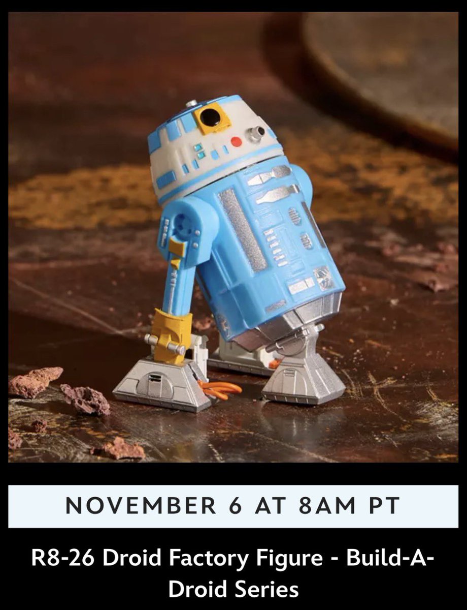 yak_face's tweet photo. November’s Droid Factory astromech has been revealed: R8-26 from Tales of The Empire - available Nov 6 at 8am PT/11am ET #droidfactory #buildadroid #starwars #talesofthrempire #disneystore https://t.co/LPfAVoUmwf