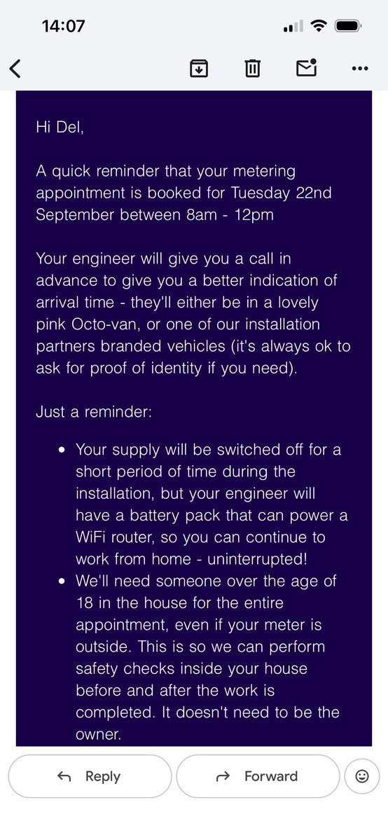 kill_frost's tweet photo. @OctopusEnergy #waste of #day waiting for #octopusenergy #engineer to fit new #smartmeater several reminders sent and no sign of engineer #wasteoftime https://t.co/gUOcIdO7Qn