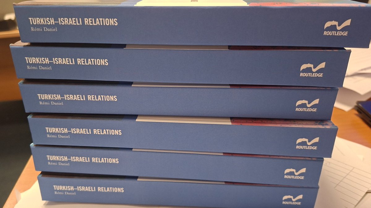 remiydaniel's tweet photo. I am very happy to share that my first book, Turkish-Israeli Relations: Democratization, Asymmetry, and Regional Crises (1960–1971), has just been published by Routledge. @routledgebooks 

The book, based on my PhD dissertation, explores a decade in the history of relations between the two countries that has been largely overlooked to date, despite being a particularly intense one, both in Turkish politics (the period begins and ends with a military coup) and in regional affairs (with the 1964 Cyprus crisis and the Six-Day War, among other developments). It draws on what I immodestly believe is a unique combination of Israeli diplomatic archives and Turkish documents from the period.

It examines a relationship that, especially at the beginning of the decade, was very different from what we see today. This was a time when Turkey and Israel cooperated in Cyprus to contain Greek influence; when the Turkish elite openly regarded Israel as a model, and even as the embodiment of a more successful Kemalist revolution than their own, and celebrated its military victories against its Arab neighbours; and when the Turkish left could view Israel as a source of inspiration, while nationalist and conservative circles saw it as an ally against Arab socialism.

Yet what happened in the 1960s is not disconnected from the situation we see today. On the contrary, as the book shows, some of the trends that continue to shape Turkish-Israeli relations first emerged during this decade. Between 1960 and 1971, relations with Israel became a matter of public debate in Turkey and began to be used by politicians for domestic purposes; the broad consensus in Ankara gradually shifted from being pro-Israeli to being pro-Arab and then pro-Palestinian; and Jerusalem and Al-Aqsa became powerful symbols of mobilization for the rising Islamist movement. It was also during this period that the Turkish left increasingly aligned itself with the Palestinian movement, and the first Turkish volunteers joined Palestinian organisations for military training.

I tried, in this book — to my knowledge, the first systematic analysis of the period — to make sense of this crucial decade, and I hope it will be of interest to fellow researchers working on the history of the Middle-East, Turkish-Israeli relations, Turkish and Israeli foreign policy and even Turkish domestic politics.
