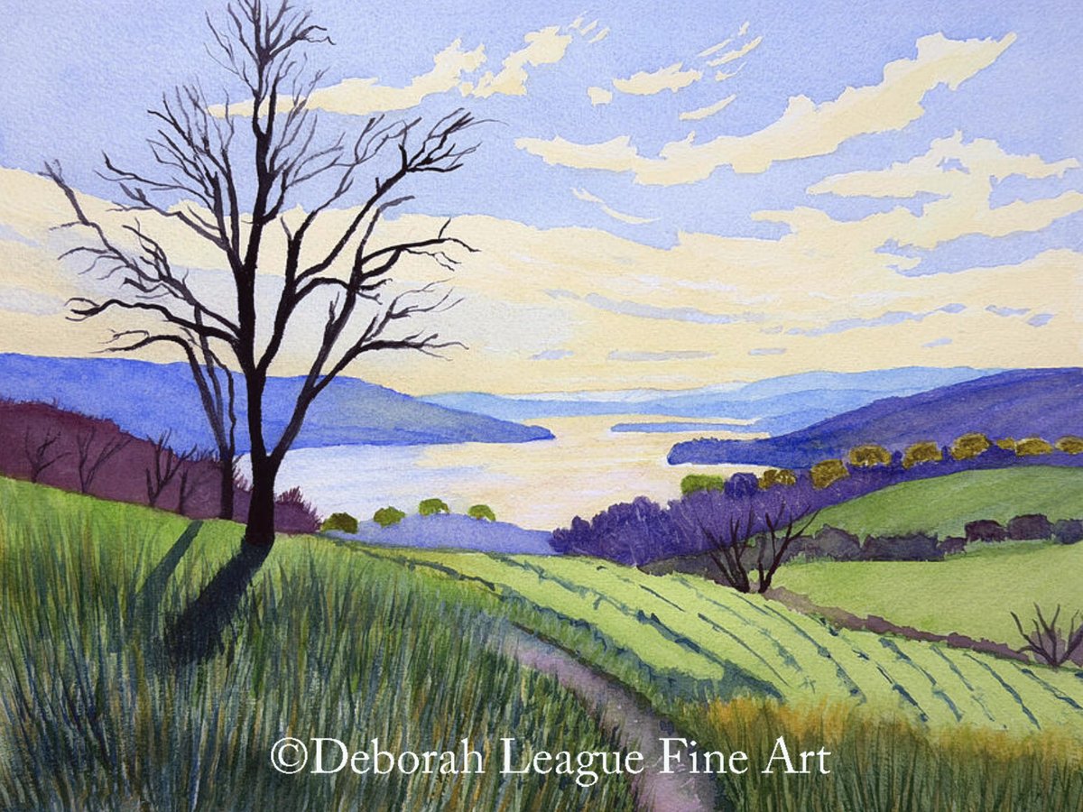 DeborahLeagueFA's tweet photo. Spring brings fresh green hills, quiet waters, and moments of peace.  A watercolor inspired by the serenity of the countryside and the beauty of nature's renewal.

ART - https://t.co/wy6YSN8ZDY

#Watercolor #LandscapeArt #NatureArt #LakeHouseDecor #ayearforart #buyintoart #wallart #homedecor