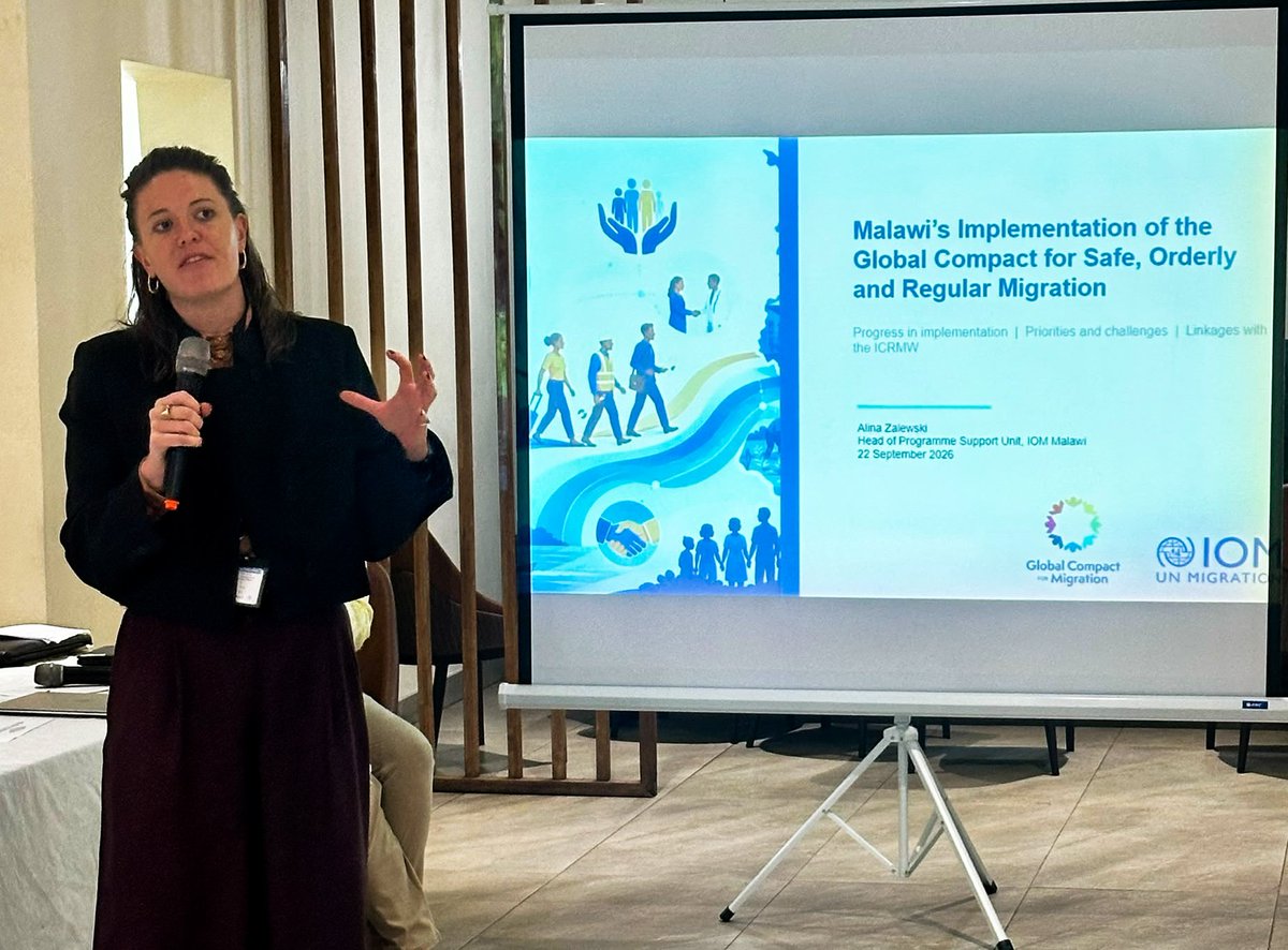 IOMMalawi's tweet photo. @UNHumanRights, UN partners &amp; migration stakeholders are contributing to Malawi’s review of the Migrant Workers Convention (ICRMW). Discussions will help shape recommendations &amp; priorities to strengthen the protection of migrant workers in Malawi. IOM presented its work on #GCM https://t.co/BbWneTSD7Z