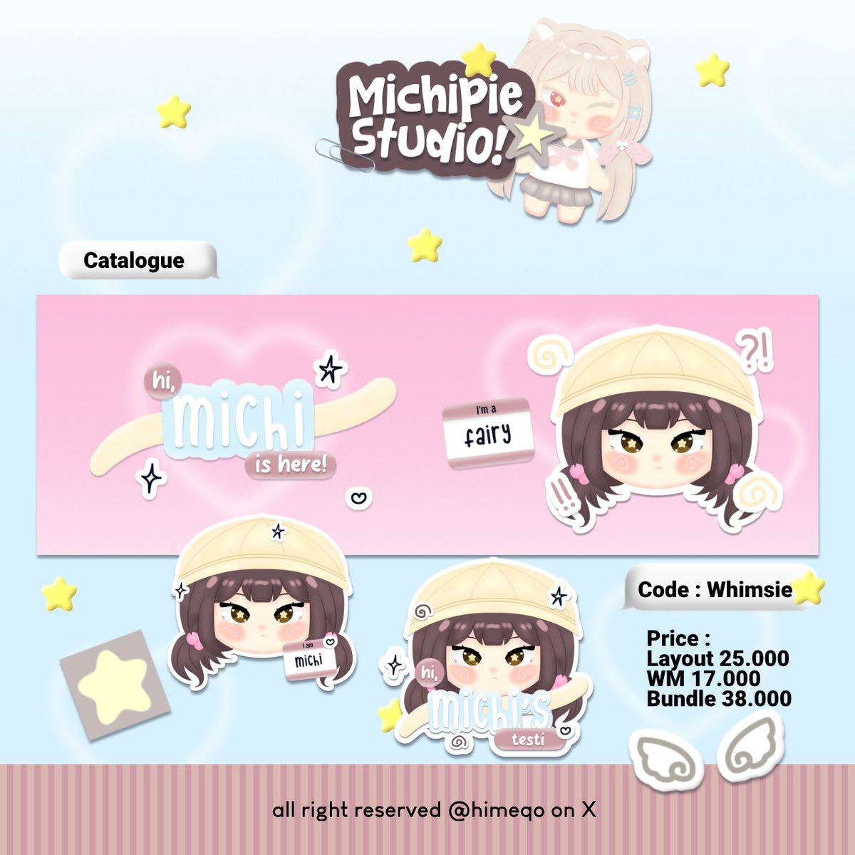 himeqo's tweet photo. Help repost pwis? Thank u. ︎︎❤︎

𓏵 ° ˖ 👧🏻🍓 ding - dOng ! 𓈈 ⭐️ michi studiO datang membawa 13 LAYOUT CHIBI READY STOCK! sekalian kenalan sama new style chibi aku :3  —— 🍀 berhubung ini nanti jadi model katalog aku, semua harga yang ada di pict DISC 10% YAA!🐰✋🏻

#bealanja https://t.co/Rw42eyJY2X