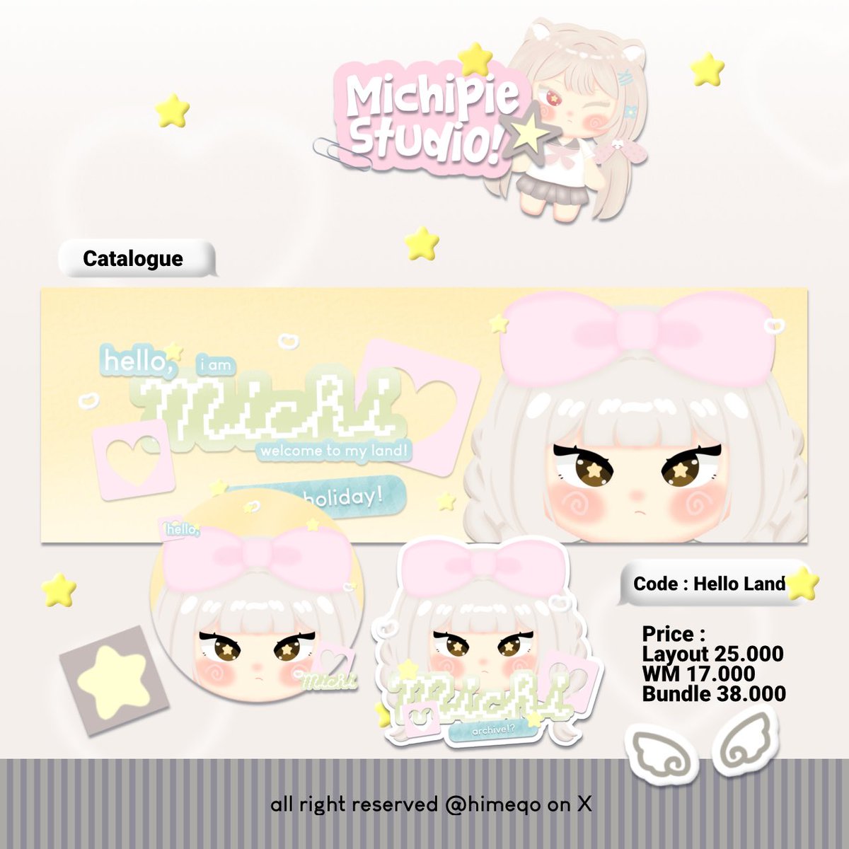 himeqo's tweet photo. Help repost pwis? Thank u. ︎︎❤︎

𓏵 ° ˖ 👧🏻🍓 ding - dOng ! 𓈈 ⭐️ michi studiO datang membawa 13 LAYOUT CHIBI READY STOCK! sekalian kenalan sama new style chibi aku :3  —— 🍀 berhubung ini nanti jadi model katalog aku, semua harga yang ada di pict DISC 10% YAA!🐰✋🏻

#bealanja https://t.co/Rw42eyJY2X