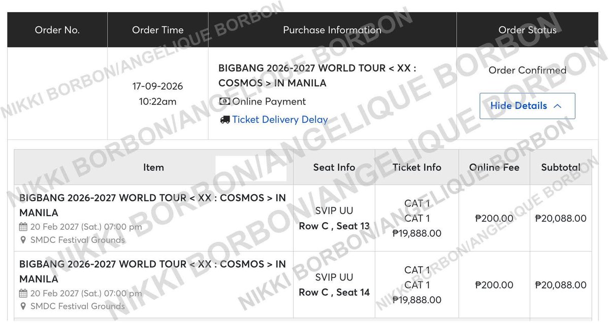 OHN0M's tweet photo. [WTS / LFB] 🇵🇭
BIGBANG WORLD TOUR <XX: COSMOS> In MANILA

- Selling two CAT 1 (SVIP UU) | Row C, Seat 13&amp;14
- RFS: secured prio seats
- Selling for SRP P19,888/ each (No online fee); 

#BIGBANG #COSMOS_WORLD_TOUR
#COSMOS_WORLD_TOUR_IN_MANILA
•••••• https://t.co/wAMRhD91XB
