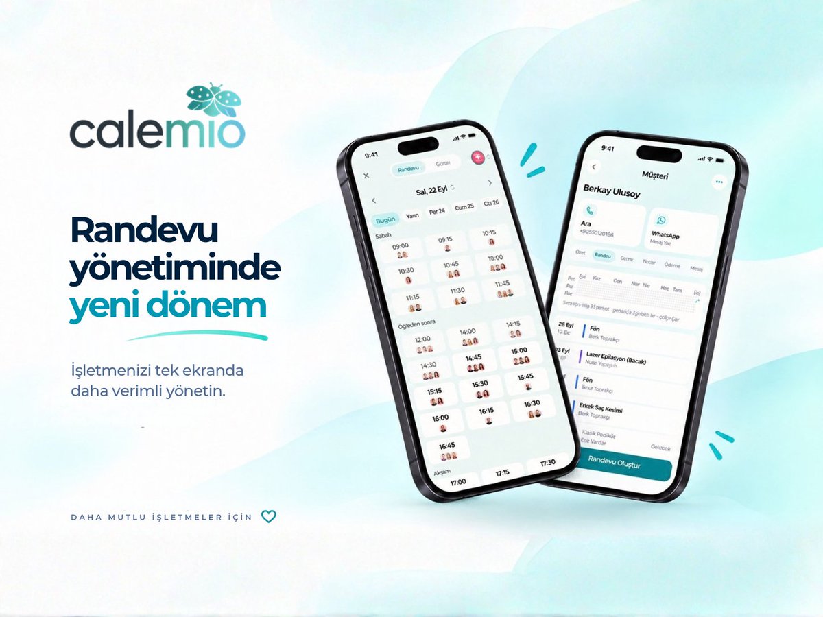 miox_studio's tweet photo. TR| Calemio ile randevularınızı, müşterilerinizi ve iş akışınızı tek yerden yönetin.

ENG| Manage your appointments, clients, and workflow from one place with Calemio.

https://t.co/f9NQhCC3IS https://t.co/rlTPC533ka