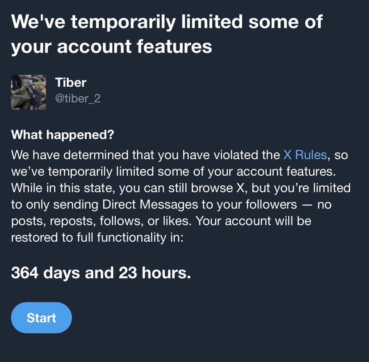 tiber_3's tweet photo. 1 year suspension for saying I don’t care that ICE shot one of the 100 million people imported into my country 

Please help me find my frens! https://t.co/l9Dn10lUeK