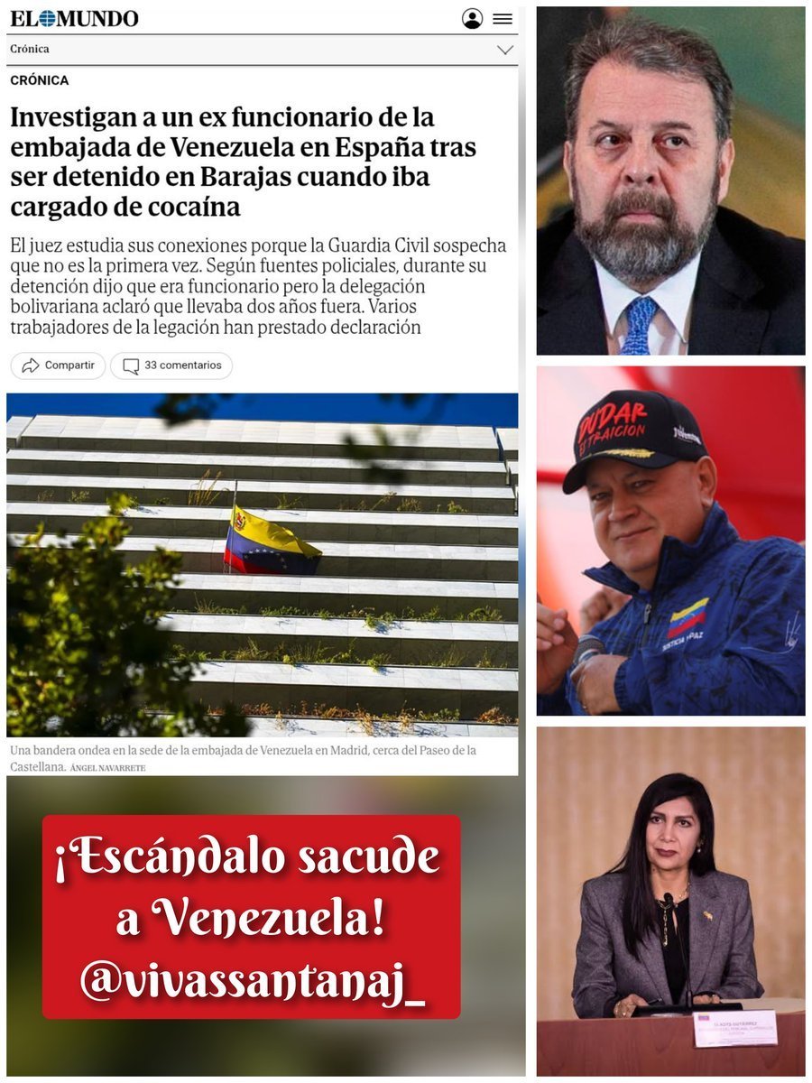 vivassantanaj_'s tweet photo. ¡Escándalo sacude a la Embajada de Venezuela en España! Primeros resultados darian a vinculaciones de triangulación entre la ex embajadora, Gladys Gutiérrez, el recién llegado, Timoteo Zambrano y Diosdado Cabello 

El Mundo 

El detenido se identificó como diplomático de la embajada de Venezuela en España para intentar eludir el cerco. Los agentes de la Guardia Civil destinados en el Aeropuerto Adolfo Suárez- Barajas en Madrid se incautaron, sin embargo, de 50 kilos de cocaína que portaba en el equipaje, según las fuentes conocedoras del episodio consultadas por EL MUNDO. Los hechos se produjeron el pasado día 8 de septiembre. No era la primera vez que el «diplomático» venezolano se comportaba de un modo lo suficientemente sospechoso como para que, en esa ocasión, los agentes, que ya estaban sobre la pista, revisaran su equipaje.

De modo que, una vez revisadas sus pertenencias, su siguiente destino fueron los juzgados de Plaza de Castilla donde se mantiene abierta una investigación que trata de dilucidar el procedimiento seguido por el detenido para la obtención y venta de la droga, cuáles han sido sus cómplices y cuántas veces ha podido utilizar un procedimiento similar para introducir droga en España, dado que se los agentes trabajan sobre la hipótesis de que no fuera la primera vez.

Tras el arresto, fueron llamados al juzgado para declarar varios funcionarios trabajadores de la legación diplomática de Venezuela en España, cuyos responsables quisieron dejar bien claro ante el juez que, a diferencia de lo que el detenido aseguró a los guardias civiles del aeropuerto, la condición de este era la de exfuncionario. Fuentes policiales aseguraron en un primer momento que el cargo que había ocupado en la representación venezolana era el de cónsul, aunque este extremo no ha sido confirmado. La embajada especificó que llevaba dos años fuera de la legación sin desempeñar ningún cargo o trabajo que tuviera vinculación alguna con la representación diplomática.

Crónica se ha puesto en contacto con la embajada de Venezuela que ha declinado dar explicación alguna sobre el asunto. Su portavoz no ha explicado detalles como si el funcionario ostentó algún cargo en la legación, en qué fecha dejó de trabajar allí, por qué dejó de hacerlo, los motivos por los que fue despedido, si es que fue despedido, o los motivos por los que conservó durante dos años, presuntamente, la documentación diplomática y en qué circunstancias.

MÁXIMO SECRETISMO
Se trataría, a la espera del avance de la investigación, que está siendo desarrollada en el más absoluto de los secretos, de un episodio aislado cuyo alcance por el momento se desconoce.

No es desde luego la primera vez que las embajadas y las ventajas que confieren los pasaportes diplomáticos son utilizadas como cobertura para delinquir en asuntos relacionados con el narcotráfico. Hace un par de años, la embajada española en Venezuela se vio sacudida por un escándalo similar cuando el chófer de uno de los funcionarios y un acompañante utilizaron el coche con el que habitualmente se trasladaba el funcionario para introducir en Venezuela 200 kilos de marihuana y cocaína. El robo del coche había sido denunciado previamente y cuando los dos delincuentes se disponían a cruzar la frontera con Colombia, el vehículo fue interceptado por agentes de la Guardia Nacional Bolivariana. En aquellos momentos, los datos fueron confirmados por el jefe del Estado Mayor del Comando Nacional Antidrogas de la GNB, Leonario Quintero, quien, a través de las redes sociales, difundió hasta las fotografías de los implicados y el momento de su detención cuando intentaban entrar en el país con el cargamento.

Muchos años antes, en 2013, otro chófer se erigió en protagonista, esta vez en Nairobi (Kenia) cuando, en medio del juicio que se celebraba por el asesinato de la que había sido embajadora venezolana en funciones, Olga Fonseca, provocó un giro brutal del procedimiento al asegurar que algunos miembros de aquella legación utilizaban la valija diplomática para mover droga entre países.

Más en El Mundo
Muere a los 27 años Presley Gerber, hijo de la modelo Cindy Crawford
Muere a los 27 años Presley Gerber, hijo de la modelo Cindy Crawford
Hiba Abouk en lencería y la foto de Paz Padilla con su hija antes de su boda, entre las mejores fotos de la semana
Hiba Abouk en lencería y la foto de Paz Padilla con su hija antes de su boda, entre las mejores fotos de la semana
Mucho más recientemente, las acusaciones sobre narcotráfico fueron realizadas por el departamento de Justicia estadounidense contra la persona de Nicolás Maduro, a quien imputaron por cooperación con el narcotráfico y cooperación para la importación de cocaína. La acusación concreta venía a afirmar que Maduro, entre los años 2006 y 2008, había vendido pasaportes diplomáticos a delincuentes para que pudieran, usando los privilegios que confiere el servicio exterior de un país, trasladar a Venezuela desde México los beneficios de la venta de droga. El departamento estadounidense de Justicia se refería en su investigación a delincuentes de alto espectro con conexiones con el cartel de Sinaloa, por ejemplo.

Este caso nada tendría que ver con este tipo de procedimientos. Se trataría de un exfuncionario, que asegura seguir siendo diplomático, que habría introducido, presuntamente, droga en nuestro país sin vínculo alguno con la embajada. La Guardia Civil y los juzgados de Plaza de Castilla investigan con absoluto secreto la peripecia personal del presunto narcotraficante y los pasos previos y posteriores que se le puedan acreditar.
