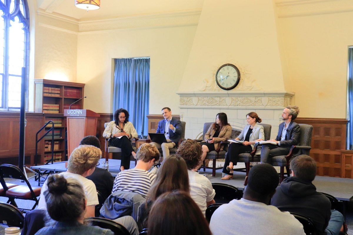 UConnLaw's tweet photo. Students, faculty, and staff recently gathered for an All-School Forum examining some of the most important cases from the 2026 Supreme Court Term.
Professors discussed cases involving birthright citizenship, transgender athletes, executive power, and digital privacy. https://t.co/XpnhqYYSQh