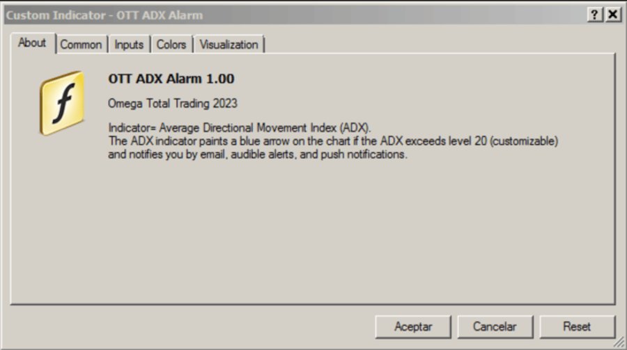 TheOmegaOracle's tweet photo. El #indicador OTT ADX ALARM ha sido diseñado para que cuándo el #ADX cruce al alza el "Right_Value_ADX" se dibuje sobre el gráfico una flecha azul hacia arriba. Por el contrario si cruza a la baja se dibujará una flecha roja hacia abajo. 

https://t.co/GslGrP1MZM

#trading #MT4 https://t.co/qsCaPyvxIF