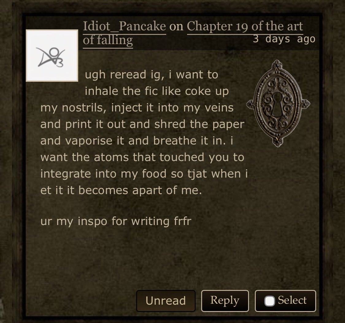 sapphicflower_'s tweet photo. i encourage everybody to never leave a normal comment on your favourite fics https://t.co/xGP8UC8Cn7
