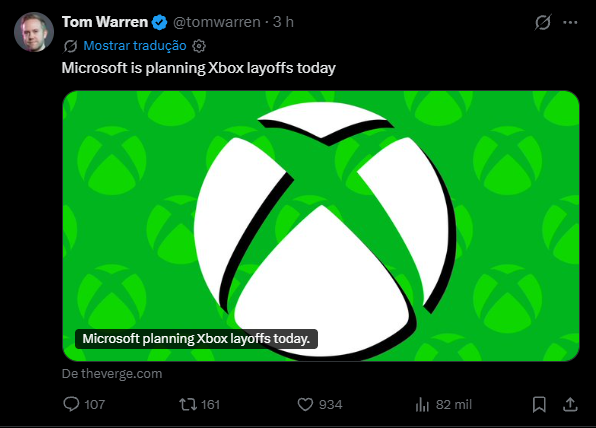GamerHUDBrasil's tweet photo. ⚠️ Nova leva de despedimentos na Xbox?

Segundo o jornalista Tom Warren (The Verge), cortes de pessoal devem começar já nesta terça-feira, 22/09, na divisão de jogos da Microsoft.

Por trás disso: dos 3.200 cargos cortados em julho, cerca de 1.600 ainda não tinham sido efetivados. Jason Schreier (Bloomberg) aponta a Blizzard como um dos alvos e o silêncio da presidente do estúdio, Johanna Faries, sobre o tema após a BlizzCon já dava pistas.

Os rumores vão além: a Microsoft estaria estudando consolidar estúdios e até transferir franquias para outras divisões, como Halo, por exemplo, poderia passar para a Activision Blizzard (mesmo com a Halo Studios seguindo ativa). E não seria a única marca a mudar de mãos.

Tudo ainda não confirmado oficialmente, mas mais detalhes devem surgir nas próximas horas. 👀
