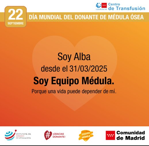 Lady_burbuja's tweet photo. Donar sangre es un segundo, darte de alta en el registro de donación de médula es facilísimo gracias a un pequeño gesto puedes cambiarle la vida a alguien. 

@EquipoMedula @calnita https://t.co/Vf4tERQAyw