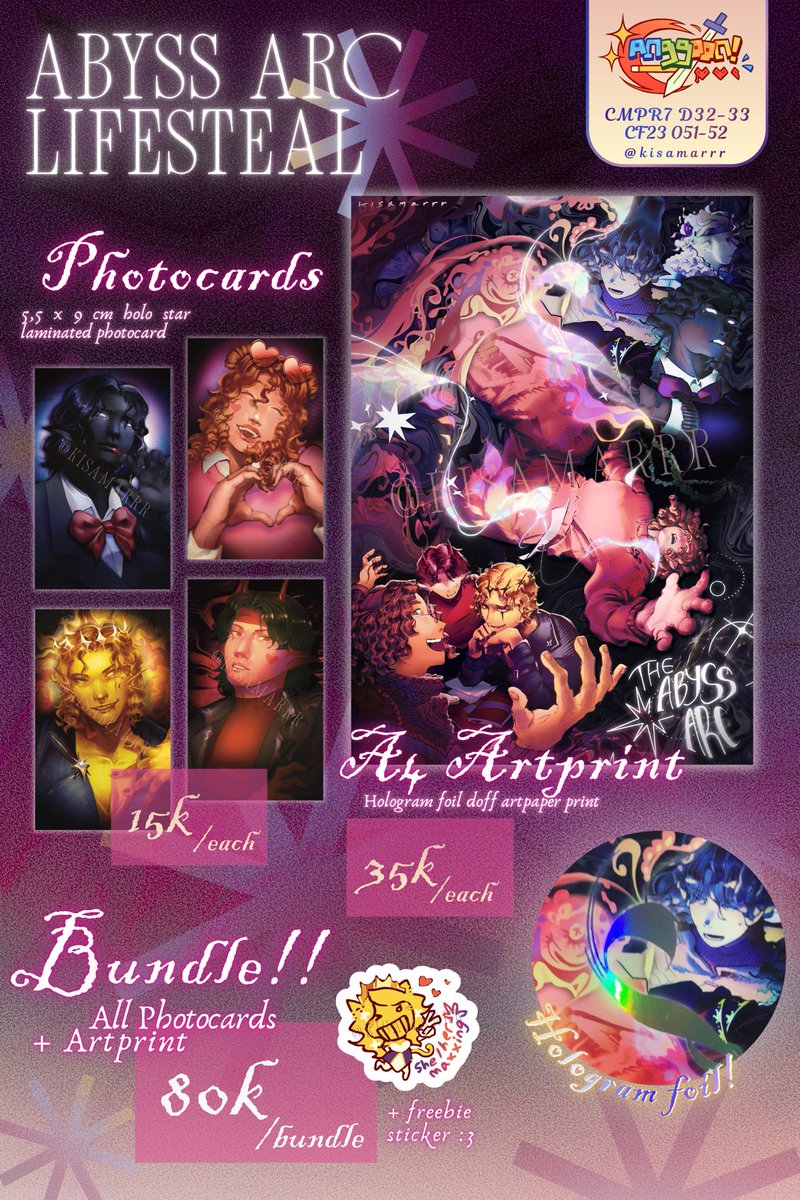 kisamarrr's tweet photo. [ RESHARES ARE APPRECIATED ૮ ᴖﻌᴖა ]
PRE-ORDER FOR MY #COMIFURO23 AND #COMIPARA7 HAS OPENED!

📆PO 22 - 30 September 2026
📌Both days
🛒Booth Anggoon cmpr D32-33 cf O51-52
🍎 Original Comic, MCYT (Lifesteal, Unstable Universe, The Realm, Life series), Deltarune, Forsaken https://t.co/DwmZ9iSZN5