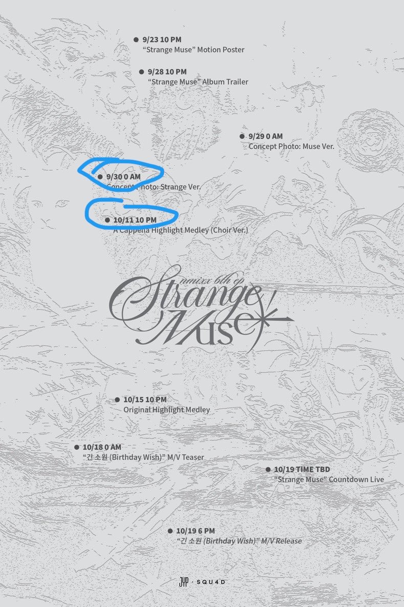 Gioblueserenade's tweet photo. Theorie:
NMIXX is hiding a pre-release track called smth like “misterious or secret “
cause theres so much space in the tracklist and a big jump from 30 september and 11 october on the cb schedule.

i think they are cooking smth cs this IS INDEED intentional https://t.co/0q4tE9ySk4