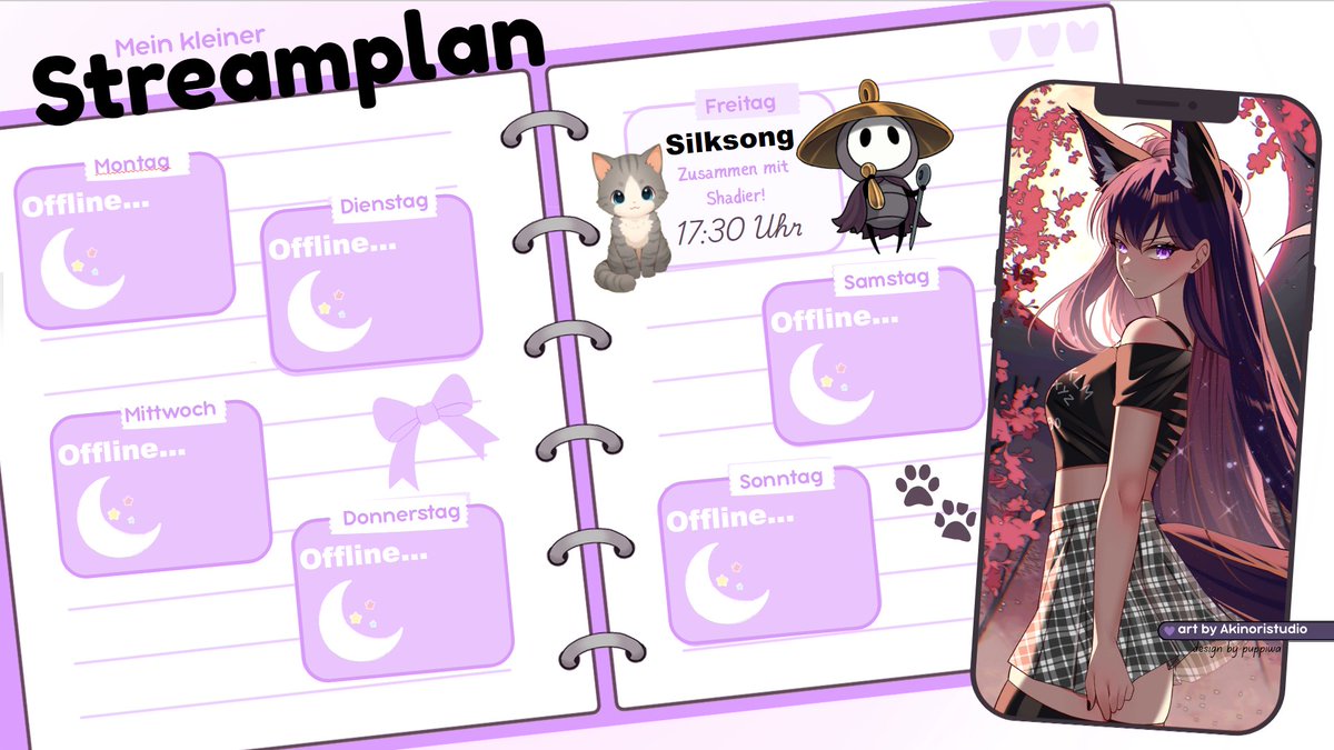 Ellynarii's tweet photo. 🦊 Der neue Streamplan ist da! 💜

Freitag: Silksong! 
Zusammen mit @ShadierVT  als Guide, damit ich überall hinfinde x3

Schaltet gerne ein! 💜 https://t.co/1r1vL578v1