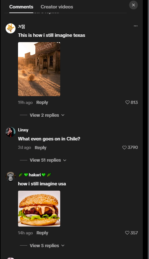 TiktokDeployer's tweet photo. Memes about several different countries are going viral on BOTH TikTok &amp; X! 

People are slandering eachother's countries in the of these videos 

As seen in the screenshots below, it is incredibly viral

Send it! 

https://t.co/iu52XRYIWJ https://t.co/G7CwlfZHyC