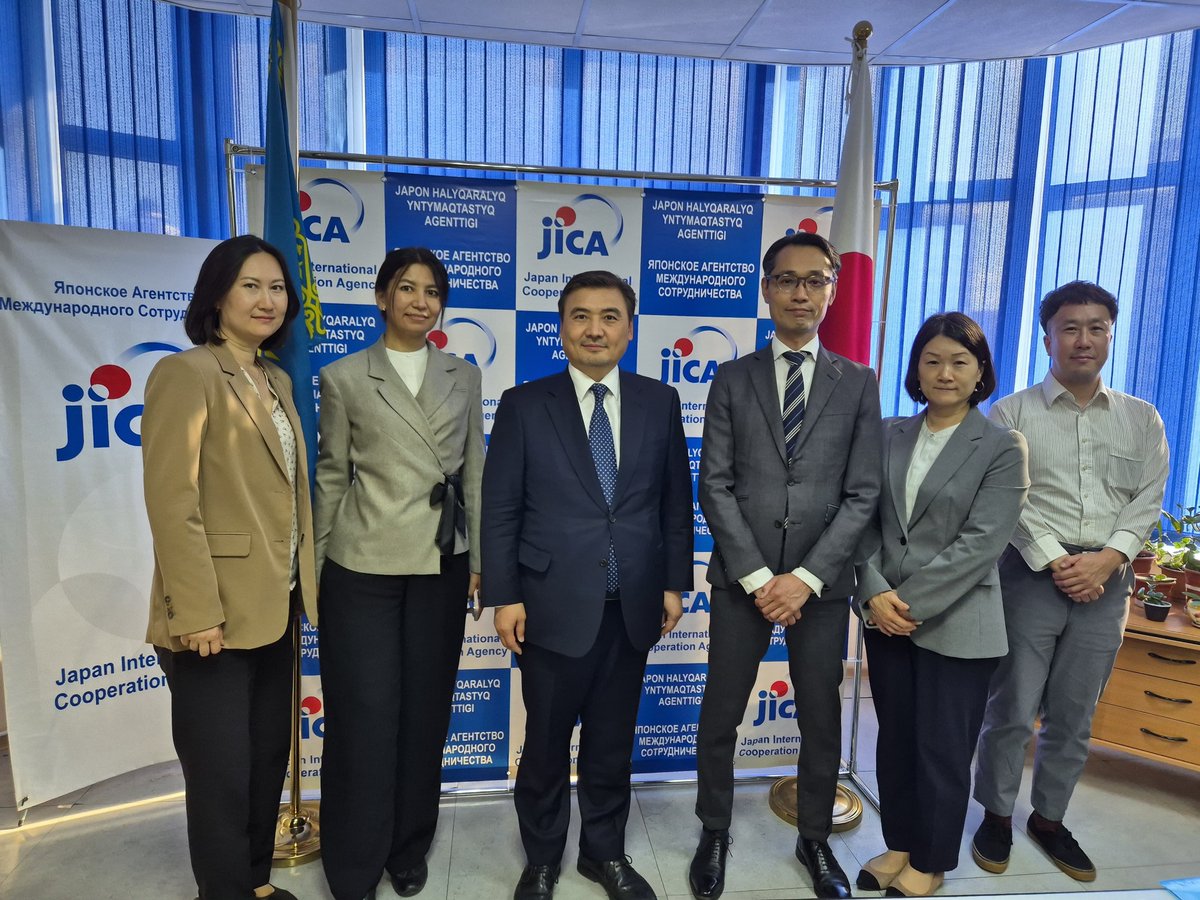 KazAID_RK's tweet photo. 🤝 On Sept 21, 2026, KazAID Chairman Nurgali Arystanov met with JICA Nishigato Kotaro to discuss the draft 2026 Roadmap and a joint seminar on disaster risk reduction.

 #KazAID #JICA #ODA https://t.co/dE50WAvSzg