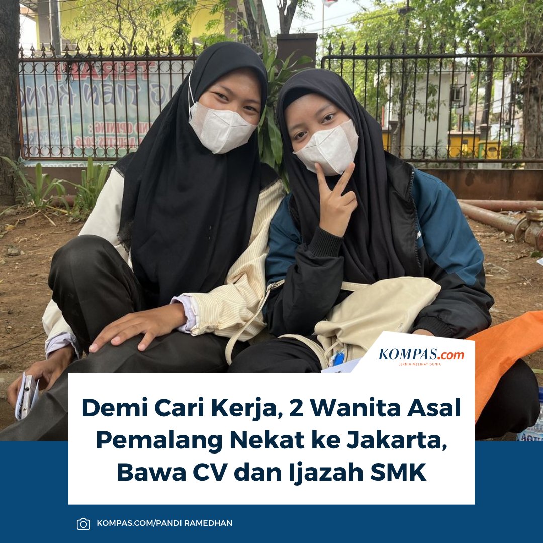kompascom's tweet photo. Baca di sini: https://t.co/0atlb6sBW3

Demi mendapatkan pekerjaan, dua wanita muda asal Pemalang, Jawa Tengah, datang ke Jakarta untuk berburu lowongan kerja di Job Fair 2026 di GOR Cengkareng.

~KQ #PencariKerja #JobFair2026 [2026092216185461] https://t.co/3RVWRMsKgd