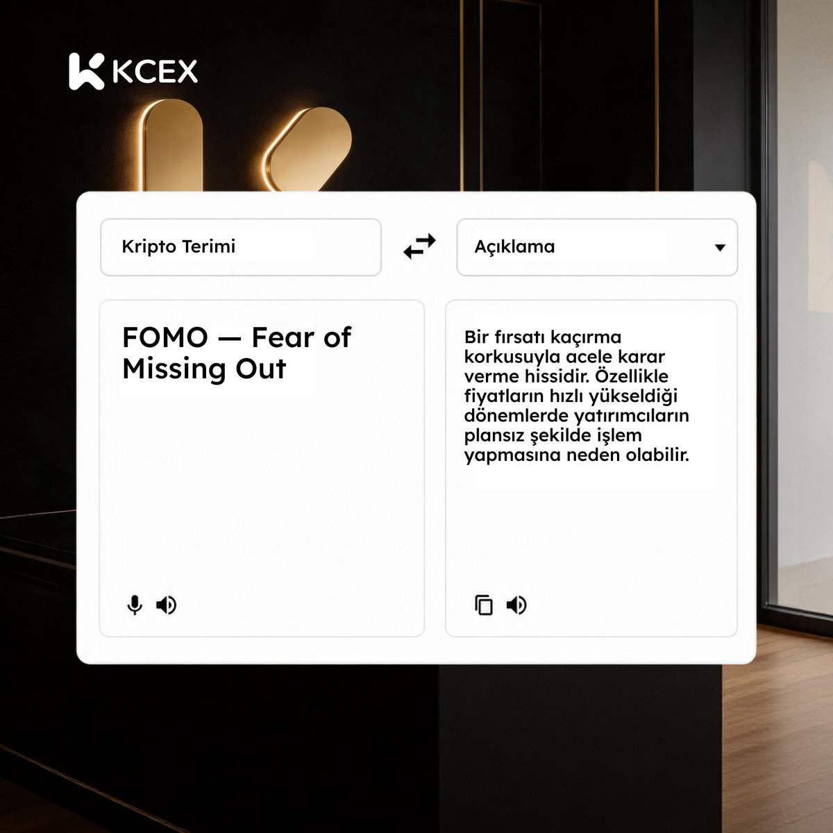 KCEX_Turkey's tweet photo. 📚 #KCEX Günün Terimi: FOMO — Fear of Missing Out 👀

Fiyatlar hızla yükselirken “fırsatı kaçırıyorum” hissiyle plansız kararlar vermek… İşte FOMO tam olarak bu.

Sen hiç FOMO’ya kapıldın mı? 👇

#KCEX #FOMO #Crypto https://t.co/FoxHR4GuG0