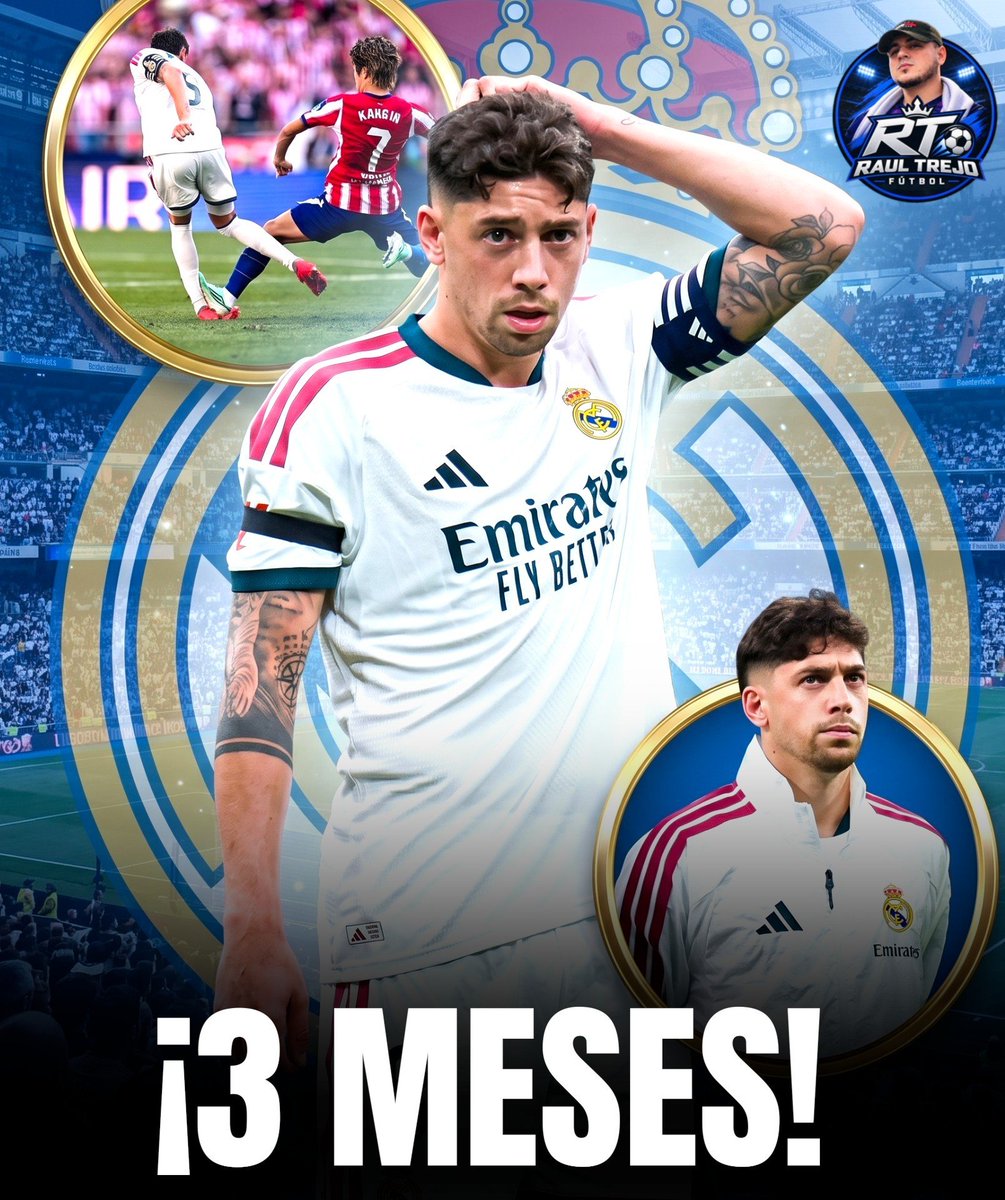 raulzone's tweet photo. El Real Madrid confirmó que Fede Valverde sufrió un esguince de tobillo de grado 3. Una lesión que, en casos anteriores, ha significado hasta 2 o 3 meses de recuperación. https://t.co/jcW15zX2Gd