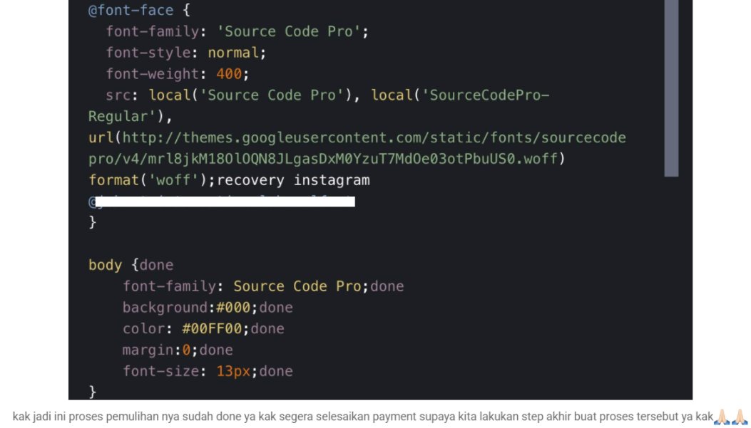 mogiirono's tweet photo. PENIPUAN!!

buka jasa kembalikan akun instagram yang kehack, tapi yang di screenshoot source code css (untuk tampilan web) wkwkwkwk

#ZonaUang #Penipu https://t.co/NnJ08QONjp