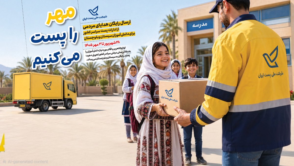 IranPostoffice's tweet photo. سال تحصیلی شروع شد، هنوز شماری از دانش‌آموزان #سیستان_و_بلوچستان در انتظار مهر بانی شما هستند. ما در شرکت ملی پست آماده‌ایم تا دوم مهرماه، بسته‌های اهدایی شما را از سراسر کشور رایگان دریافت کرده و تحویل دانش آموزانی سیستان و بلوچستان دهیم.
#پویش_مهر_را_پست_کنیم https://t.co/BdRP8rvc2G