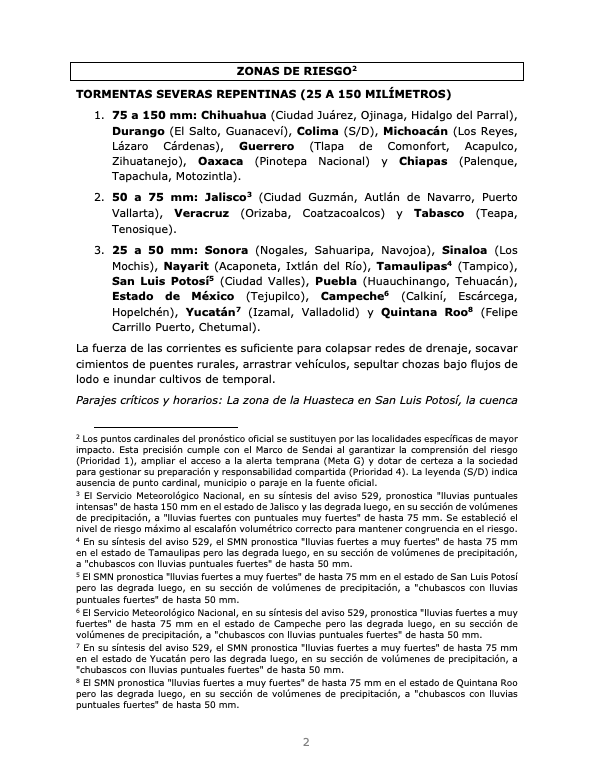 siempreinexorab's tweet photo. Boletín de Riesgo Inminente 529 para México
Nivel de Amenaza: Rojo (riesgo máximo focalizado)
Vigencia: martes 22 de septiembre de 2026
Sendai Framework #EW4All - Impact Based Forecast #IBF
@CEPC_Chih @CEPCDurango @PC_Colima @pcmichoacan @PC_Guerrero @CEPCYGR_GobOax (hilo) https://t.co/oTRoDky1Bt