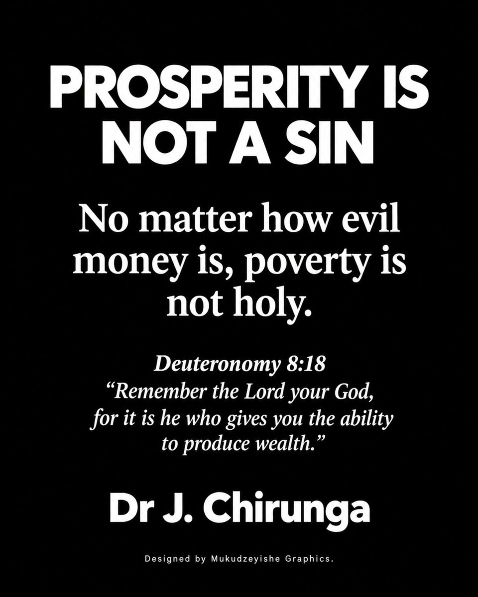 PdcTanaka's tweet photo. 💭 Wealth is not a sin. Stay focused, work hard, trust God, and grow. 🙏🏽💰

#Prosperity #FaithAndWork #GodFirst #Mindset #Motivation #WealthMindset #DrJChirunga https://t.co/LIUtBf3wMP