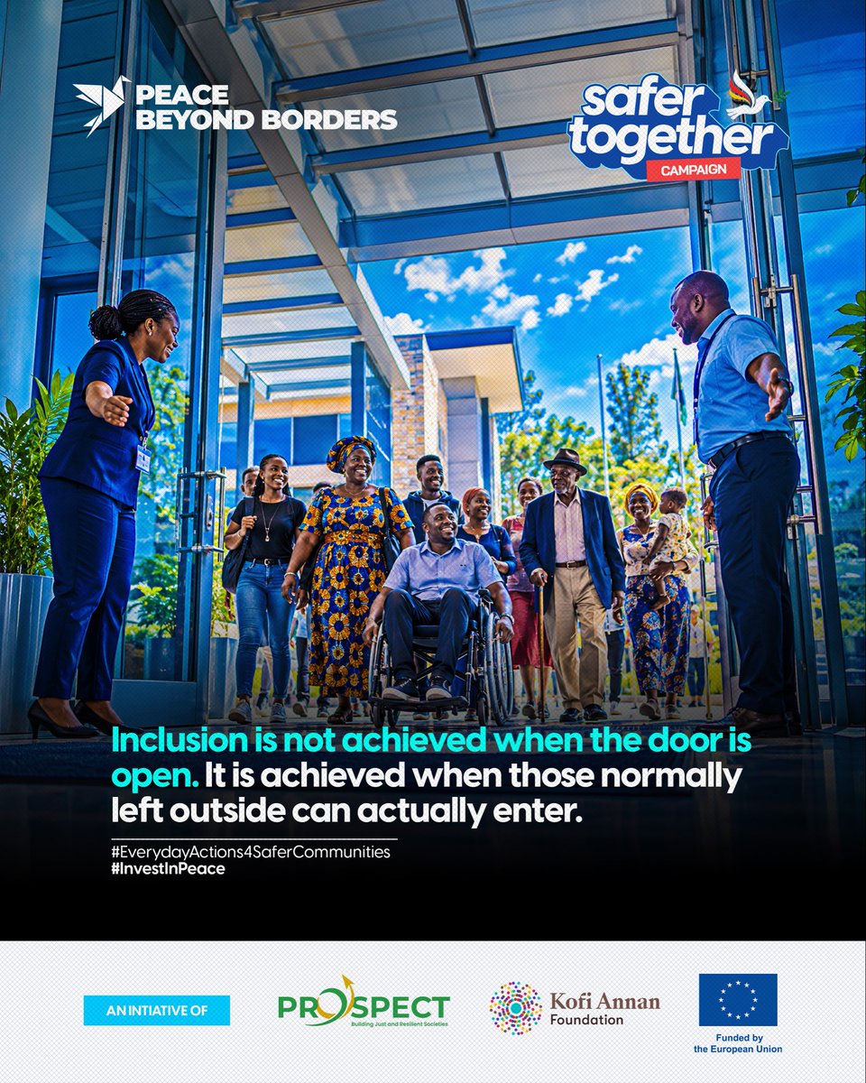 prospectini's tweet photo. True inclusion goes beyond invitation. 

It means removing the barriers that prevent people from participating, contributing and being heard.

#EverydayActions4SaferCommunities #InvestInPeace https://t.co/huRQyC4qUf