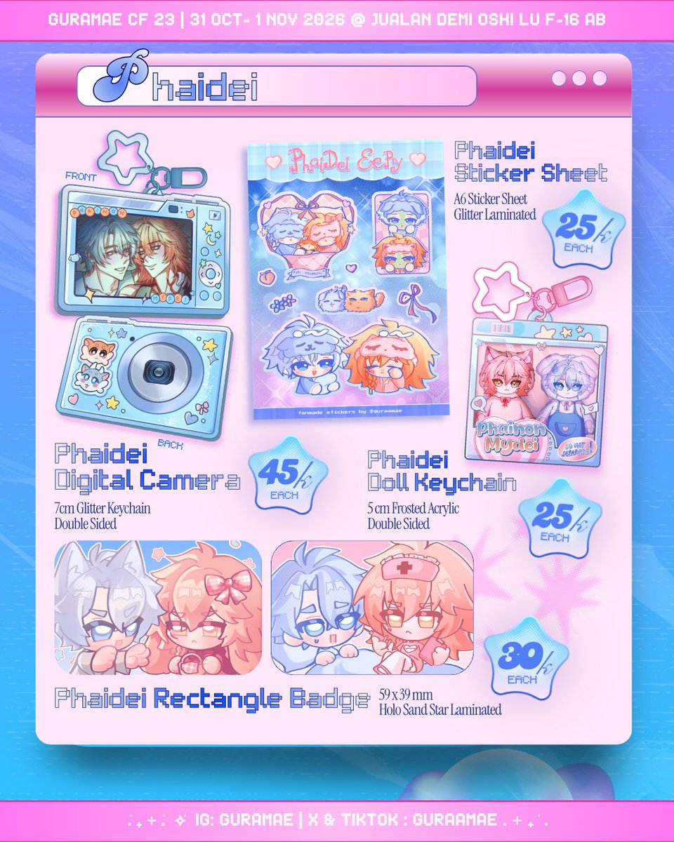 guraamae's tweet photo. [ 🩵 &amp; 🔃 appreciated ]
Guramae’s #CF23 Pre-Order is open! [1/5]

🗓️ 22 - 30 September 
🪐 Pickup (both days) / mail order
📍 Circle Jualan Demi Oshi Lu F-16
💖 Aikatsu, Honkai Star Rail, Phaidei, Blue Lock, F1
🛒 : Link below

#Comifuro23 #CF23Catalogue https://t.co/UZcNHR5J2a