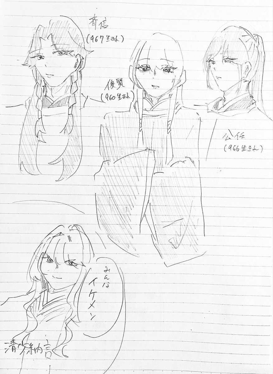 Lonicera0617's tweet photo. 四納言とその後ろ姿について
1枚目の四納言たちの目線は私たちとの心の距離 https://t.co/yTiRrmhR6c