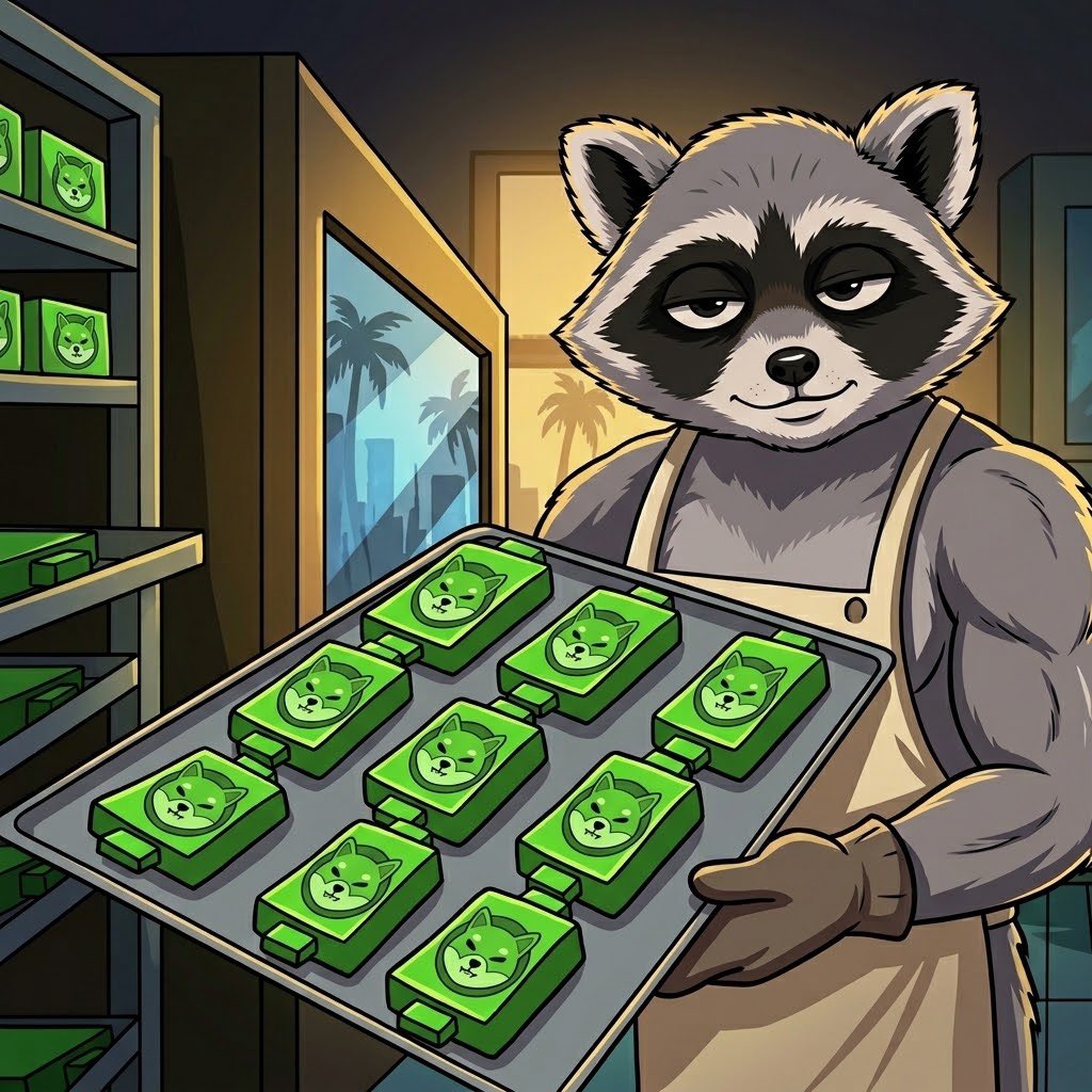 prime__max's tweet photo. Hustling in the kitchen to secure the bag! 💰 Just pulled a fresh tray of #RICOP goodies out of the oven. Who’s hungry for some gains? 🦝 🔥 @ricoptheraccoon https://t.co/HxfbhA4uOa
