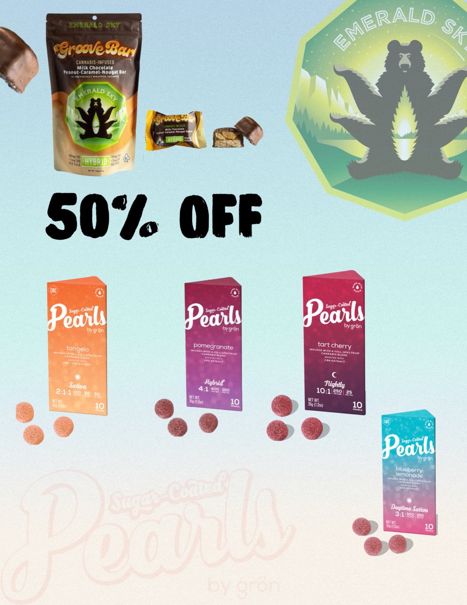 GREENWOLF_BF's tweet photo. What’s your sweet tooth craving
Chocolate or candy ? 😉
#EmeraldSky #GrooveBar #Pearls #EatGron #Cannabis #Edibles #Deals https://t.co/CQEqcTH9A6