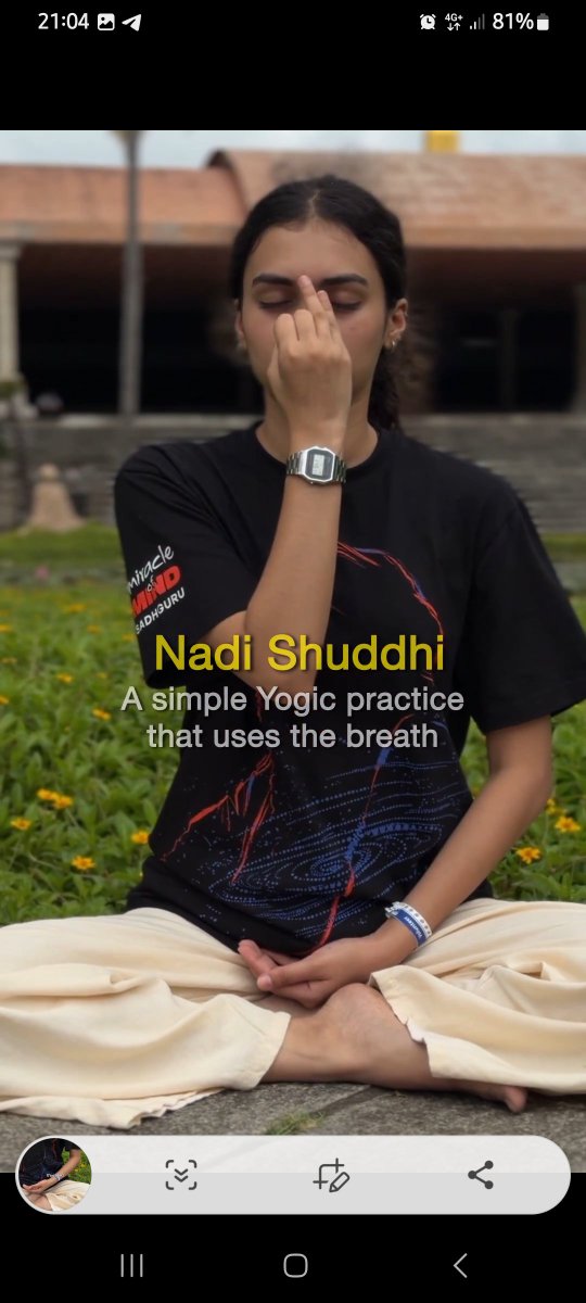 zakirovasofiya's tweet photo. A 5-Minute Practice to Bring Balance to Your Energy System

Discover Nadi Shuddhi, a simple yet powerful 5-minute practice designed to help bring balance and harmony to your energy system.

Learn this ancient yogic practice on the Sadhguru App.
#Sadhguru
#IshaFoundation https://t.co/ErIGrqxXJK