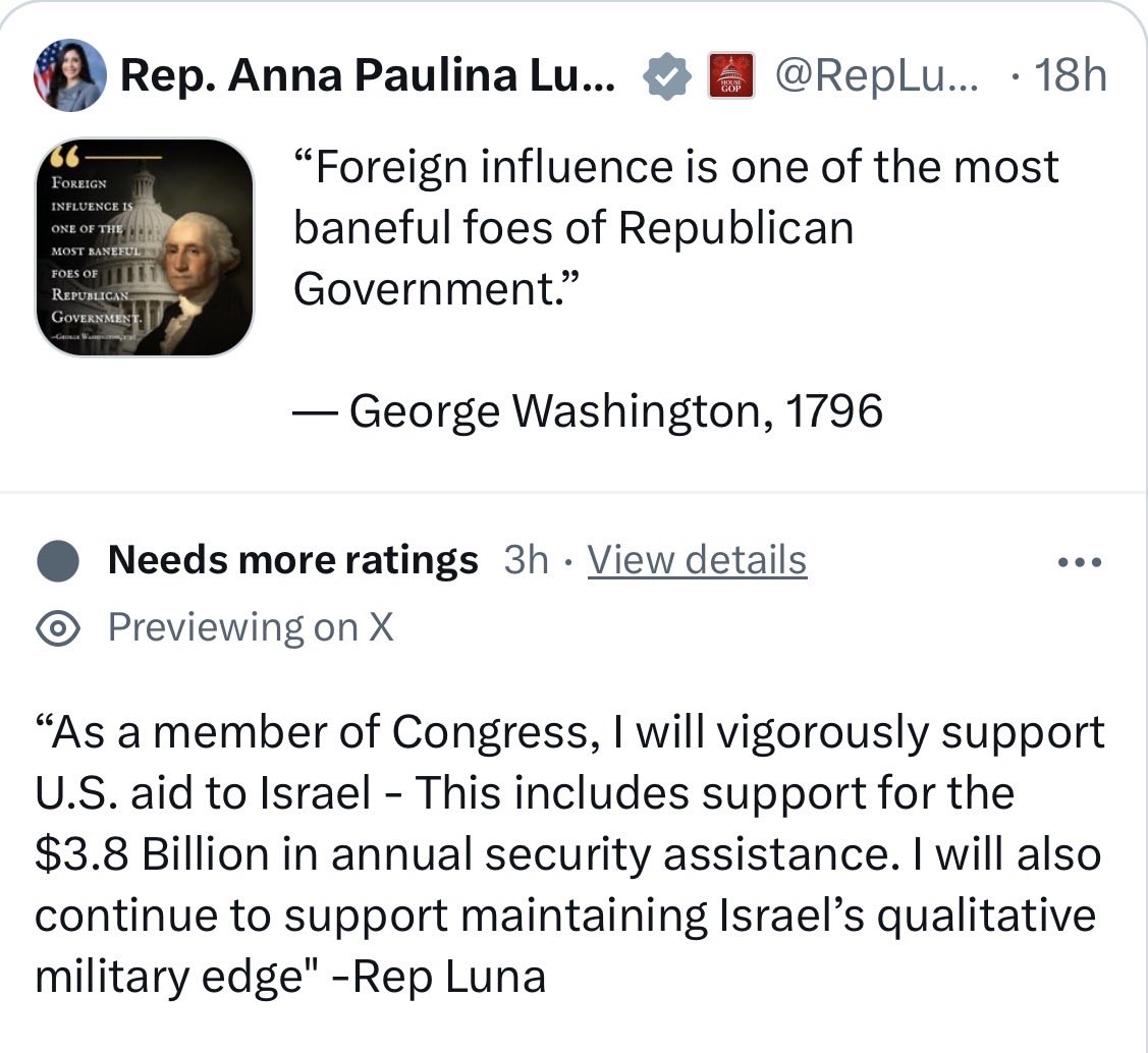 senex_official's tweet photo. The most brutal community note I have ever witnessed.

@RepLuna you despicable, fucking traitor.😂 https://t.co/NWPi8mwG42