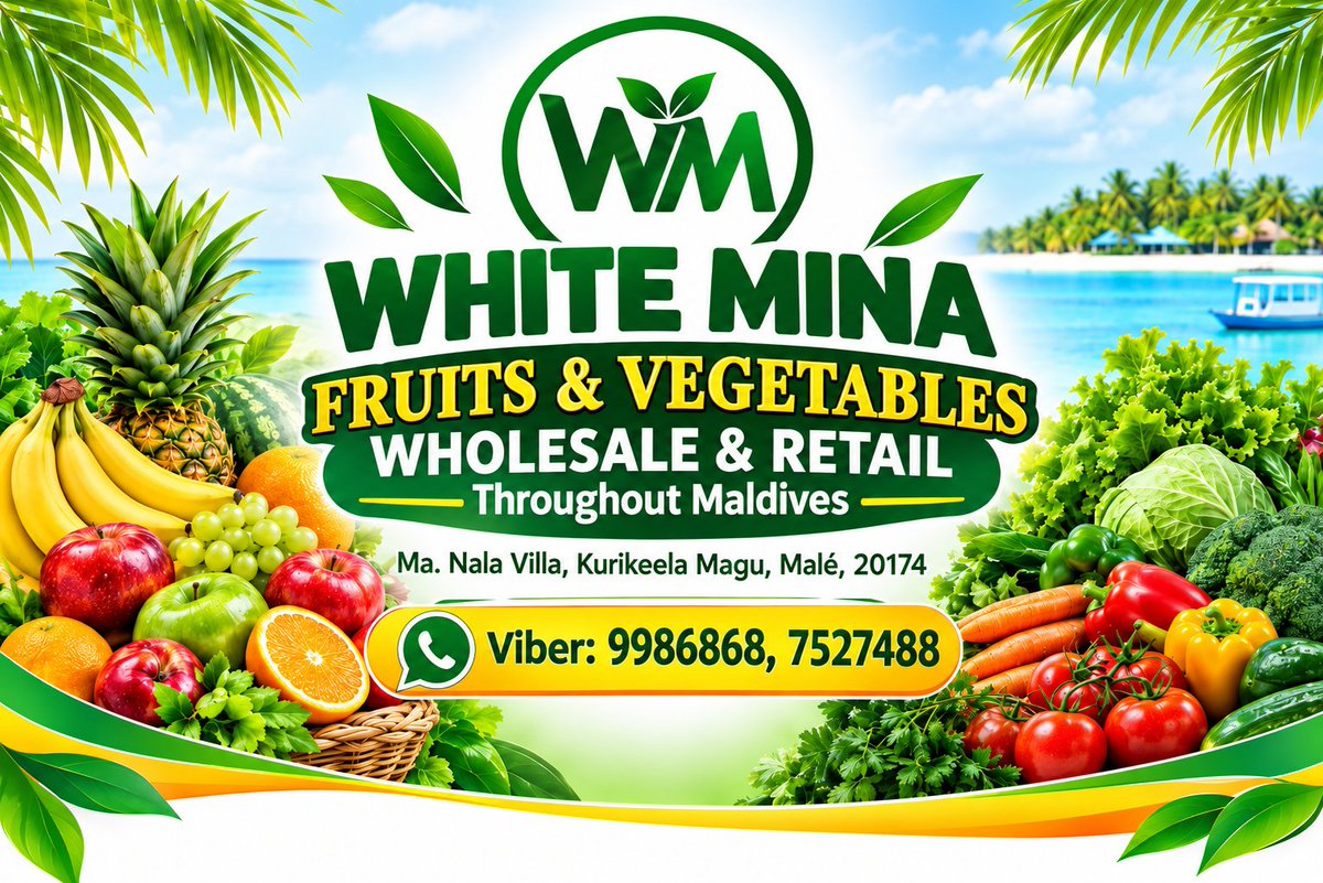 WhiteminaMv's tweet photo. Available Twitter @WhiteminaMv
Ma. Nala Villa
Kurikeela Magu
Malè 20174
Call or Viber 9986868 / Call 7527488 for Delivery
white.mina2012@gmail.com

Good quality 
Ragalhu rate ah ithubaaraa eku

Dhoanyah Boatah aruvaadhen
Domestic Airport thakah Fonuvaadhinumuge Khidhumathaa eku https://t.co/jmfXZvajEn