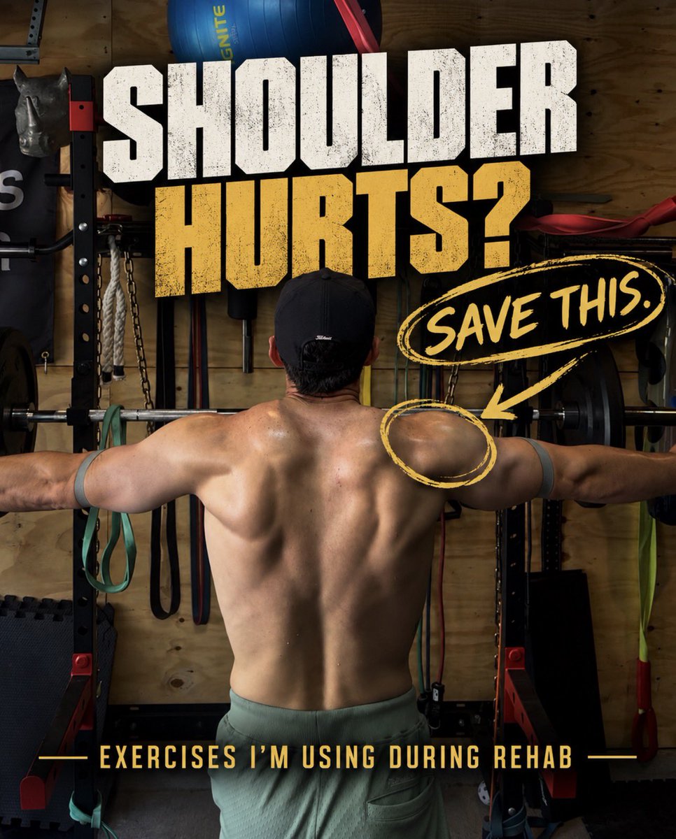 PrimePJosh's tweet photo. Injuries are going to happen‼️

One of the main focuses of anyone's training should always be prevention-getting strong enough, mobile enough, stable enough, and resilient enough to handle the demands you're placing on your body. 

(Hydration, nutrition, sleep, recovery, and managing workload all matter.)

But if you're consistently training and competing at a high level, pushing your limits and trying to move the needle, injuries are going to happen.

(I didn’t tap in time to an arm bar)

We've been fortunate enough to work with thousands of athletes over the years, and that experience has taught us that rehab shouldn't just be about temporarily relieving pain. The goal is to identify the hole in the ship and train the system to address it-whether that's inflammation, relative weakness, connective tissue capacity, muscular function, mobility, stability, or tissue quality.

The objective isn't simply to get back to where you were.
It's to build the injured area-and the system around it-back stronger and more capable than it was before.

This grouping of exercises is just a small look into what I'm currently doing for my shoulder. 

Right now, I'm utilizing three days per week of upper-body/shoulder-specific rehab, while my other training days remain focused on athletic lower-body work, currently centered around an eccentric reverse-lunge/split-squat block.

The purpose is to keep the entire system at peak. Keep producing force. Keep moving like an athlete. Keep giving the nervous system a reason to adapt.

I'm not interested in athletes sitting on the couch waiting for something to "heal over time." We need the shoulder. We need it functioning. And we're going to progressively and intentionally give the body a reason to make that happen.

These slides are only a small piece of the process-not an individualized rehab prescription-but they give you some insight into how we approach training around an injury while attacking the limitations contributing to it.

This is the type of individualized approach you'll get training in-house or remotely with mvself and Coach Alec @PRIME_HTX 

@_alecwilliams 
@hass_hitting 
@FairchildPitch 
@JT_throws 
@coachporterhtx