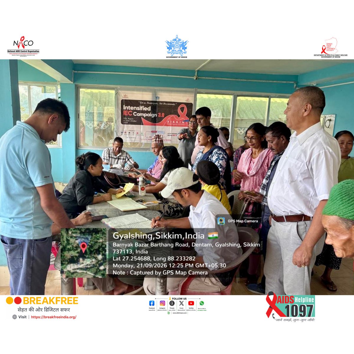ssacsofficial's tweet photo. ❤️‍🩹 Intensified IEC Campaign 3.0 | Bermoik Bazar, Dentam 📍

HIV/AIDS awareness, testing, prevention &amp; treatment promoted in collaboration with Nikshay Shivir. 🩺🩸🤝

❤️ Test Early • Treat Timely • End Stigma 🎗️

#HIVAIDSawareness #HIVTesting #EndStigma #Sikkim https://t.co/Xh6yrW0e4p
