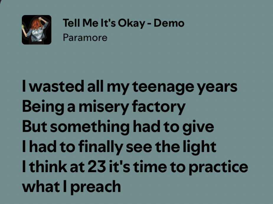 rakiew's tweet photo. hayley williams marcando sua idade em músicas https://t.co/boQqN5TXIX