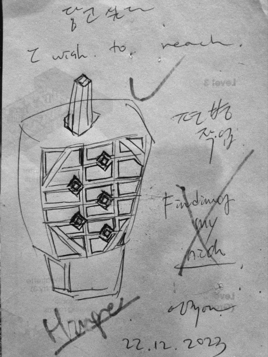 DelorseSlightam's tweet photo. Finally found the original drawing of the “Hinge” among the luggage. Grateful to you, Stagg Ceramics. The note: What happens when there’s nothing in between to hold? https://t.co/BoWKYCK8Cm