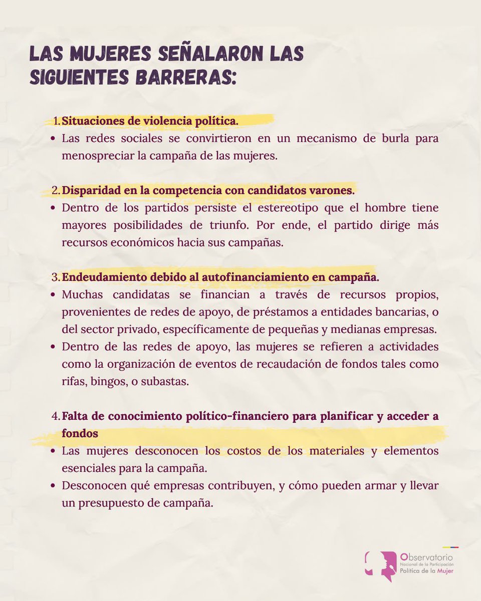 Obs_MujeresEc's tweet photo. ¿Las mujeres tienen las mismas oportunidades para financiar una campaña electoral? 🤔

Hablar de participación política también significa hablar de dinero, recursos y oportunidades.💵💲

Porque llegar a una candidatura es solo el comienzo. Durante una campaña aparecen obstáculos que pueden hacer que competir en igualdad de condiciones sea mucho más difícil para las mujeres. 

Ya existen países que han implementado medidas para intentar cerrar esta brecha. Pero, ¿Qué está pasando realmente y qué podemos aprender de estos casos?

Hoy te contamos qué hay detrás del financiamiento de las campañas de mujeres.

¿crees que tener las mismas reglas significa necesariamente tener las mismas oportunidades?👀

#Elecciones #Ecuador #MujeresPoliticas  #FinanciamientoPolitico
