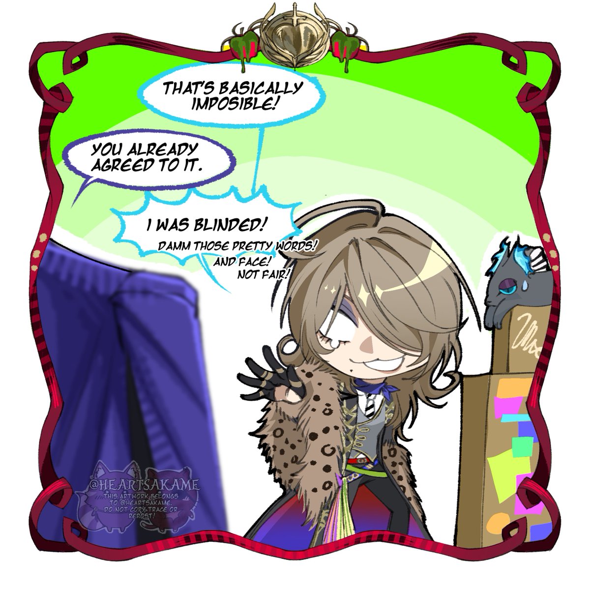 heartsakame's tweet photo. A little late || Caine x vil
 (fixed repost)

#twst #twstoc #vil https://t.co/EDNBK5leGs