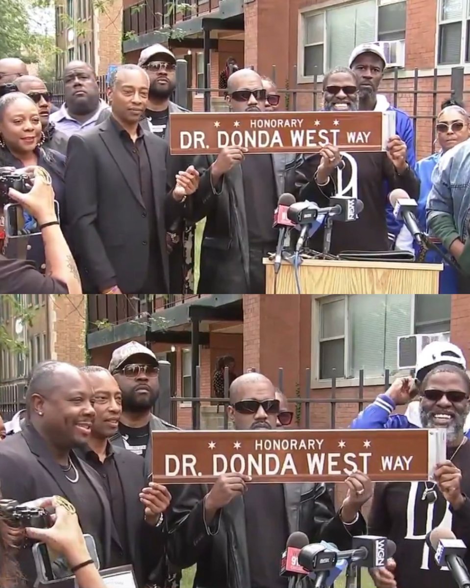 TheRecordsHQ's tweet photo. A special moment for Ye and his mother’s legacy 🥹❤️

Ye showed up in Chicago as the city honored his late mother, Dr. Donda West, with an honorary street designation bearing her name: “Dr. Donda West Way.”

Donda was an educator and a central figure in her son’s life. Beyond supporting his dreams, she built a legacy of her own through teaching and helping students find their voice.

Seeing her name recognized in the city where she raised him makes this tribute especially meaningful. Her name already lives on through his music, and now it has a place on Chicago’s streets too 🕊️❤️