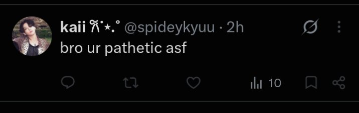 J1n1us_wwd1h's tweet photo. Now I'm pathetic when I called out your disgusting behavior? @spideykyuu yeesh 😬 https://t.co/awGIZ1purG