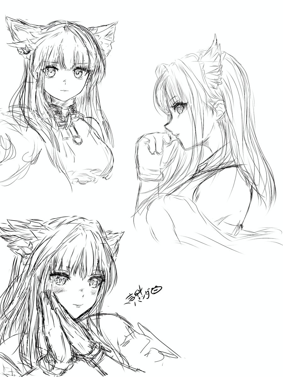 panda_takashina's tweet photo. ペリカの太腿めっちゃ伸びてありがたいんだけど顔が可愛く描けなくて凹んだので練習ペリ。

#エンドフィールド
#イラスト練習中 https://t.co/BtVxgrI12M