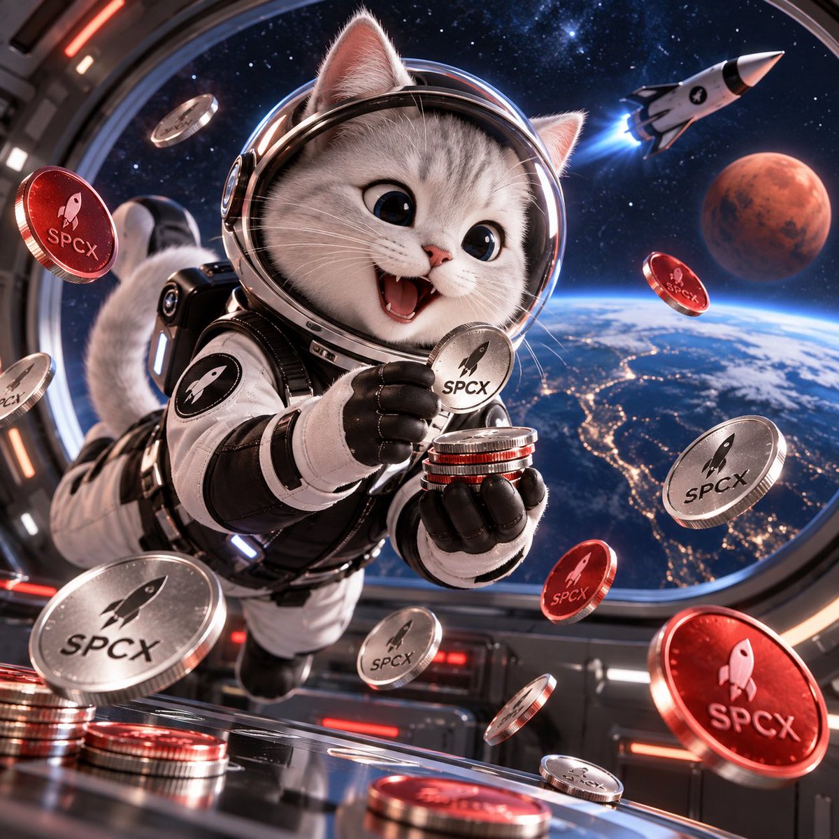 SPCX0CAT's tweet photo. Hold the cat $SPCC and get dripped with $SPCX  🚀 https://t.co/GO4o3vCrBM